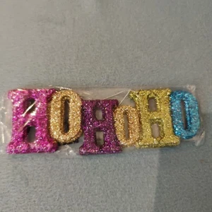 Letrero de Navidad HoHo Brillo Metálico Colgante Decoración Placa B&Q 15cms - Imagen 1 de 7