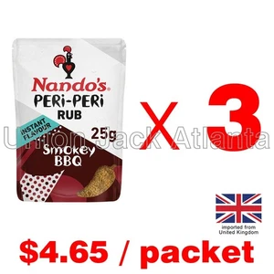 Nando's Peri Peri Rub Smokey BBQ (25g x 3) Ablaufdatum 08/2026 - Import aus UK - Bild 1 von 5