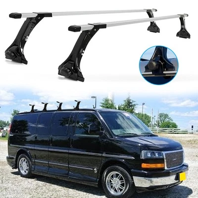 Barras transversales de carga kayak canalón de lluvia para furgoneta de tamaño completo para GMC Savana Foto 1 de 4