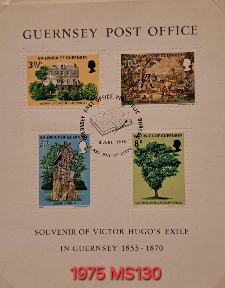 Guernsey Stamps 1975 Victor Hugo's Exile Miniature Sheet Fine Used SG MS130 - Image 1 of 1