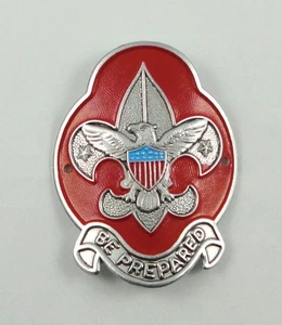 Boy Scouts of America "Be Prepared" Red FDL Hiking Staff Medallion/Shield - BSA - Picture 1 of 1