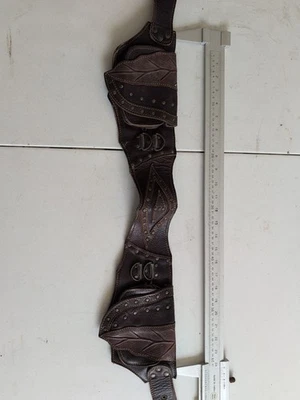 Cinturón utilitario de cuero en relieve con diamantes de doble hoja marrón 32-38" vaquera occidental  Foto 1 de 4