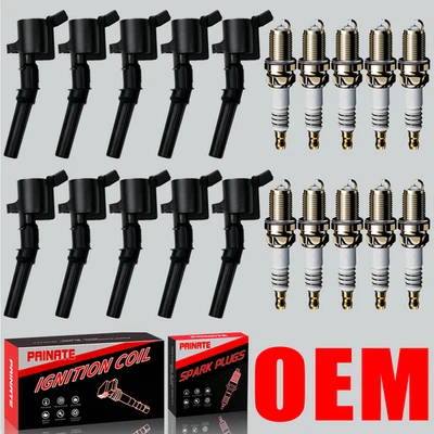 10X OEM Ignition Coil & 10X Iridium Spark Plug For F-250 F-350 F-450 6.8L DG508 - Изображение 1 из 4