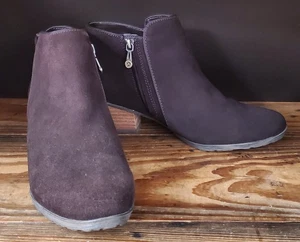 Botines para mujer Blondo Villa marrón gamuza tacón bajo apilado botín - Imagen 1 de 6