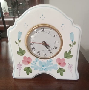 FLORAL DESK/SIDE TABLE/DRESSER QUARTZ CLOCK - Bild 1 von 4