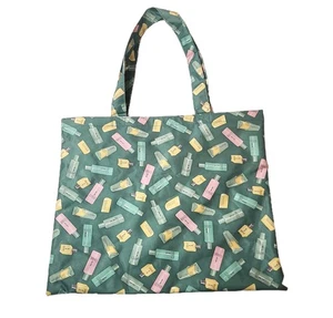 Clinique Beuteltasche 16x13" Summer Vibes grün Kosmetik Flasche Design Sammlerstück - Bild 1 von 9