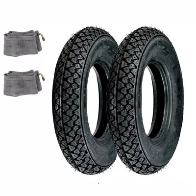 COPPIA 2 PNEUMATICI GOMME +CAMERA VESPA PX PE 125 150 200 RUOTA 3.50.10 DEESTONE