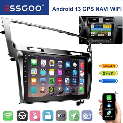 10" Autoradio 2G+32GB per VW Golf 7 CarPlay AndroidAuto GPS NAVI WiFi Bluetooth - Immagine 1 di 4