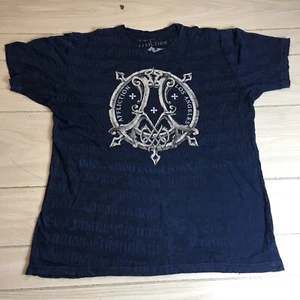 Affliction Short Sleeve Cotton T Shirt Blue 2XL - Picture 1 of 7
