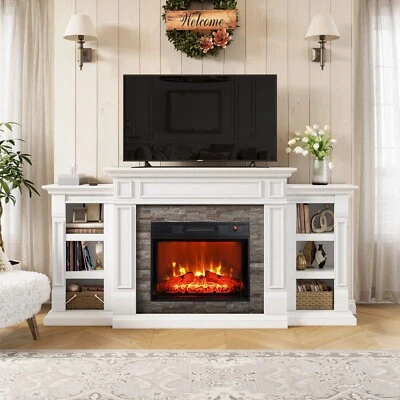 70" Electric Fireplace with Mantel Fireplace TV Stand Heater with Remote Control - Image 1 of 4