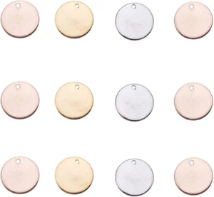 304 Stainless Steel Stamping Tag, 60 Pcs 3 Colors 15Mm/0.6" round Stamping Blank - Picture 1 of 7