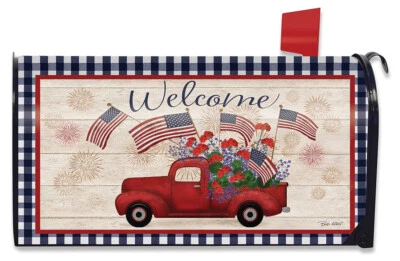 Stars And Stripes Truck Patriotic Magnetic Mailbox Cover Standard Briarwood Lane
