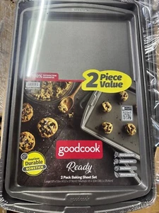 2 PCS GoodCook Everyday NonStick Baking Cookie Sheet Set 17 x 11 in & 15 x 10 in - Picture 1 of 1