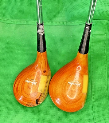 Vintage SPALDING Laminated Maple Match Play 82713 True Power St Sh Driver & 3 Wd - Image 1 of 4