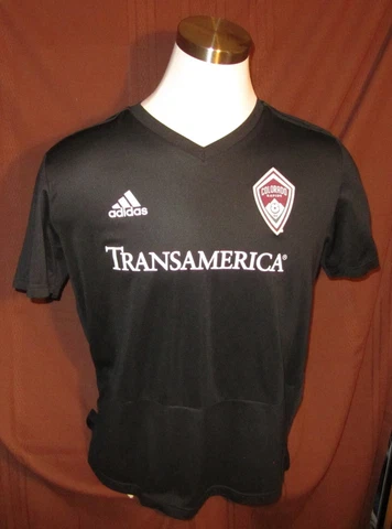 MLS Colorado Rapids Soccer Mens Short-Sleeve T-shirt, Black, Adidas, Size L, EUC Cover