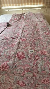 Par de cortinas de mezcla de algodón 89"" gota X 128"" en patrón floral rojo profundo (289) - Imagen 1 de 7