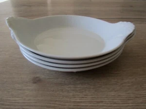 4 CASSOLETTES / RAMEQUINS APILCO BLANCS PORCELAINE A FEU FRANCE - Picture 1 of 8