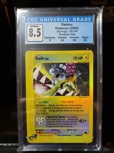 Pokemon CGC 8.5 Raikou #28 Skyridge Reverse Holo 2003 - Imagen 1 de 2