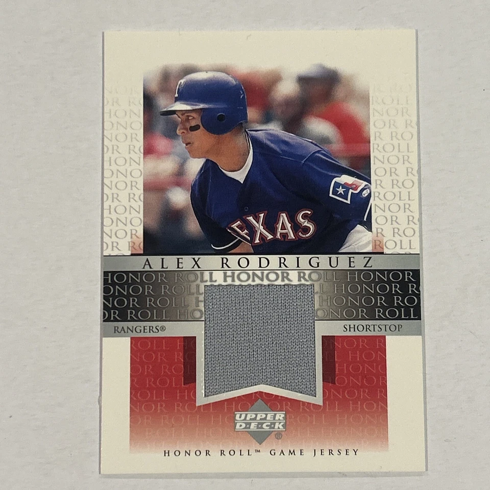 2002 Upper Deck Honor Roll  Game Worn Jersey J-AR1 Alex Rodriguez Texas Rangers - Image 1 of 2