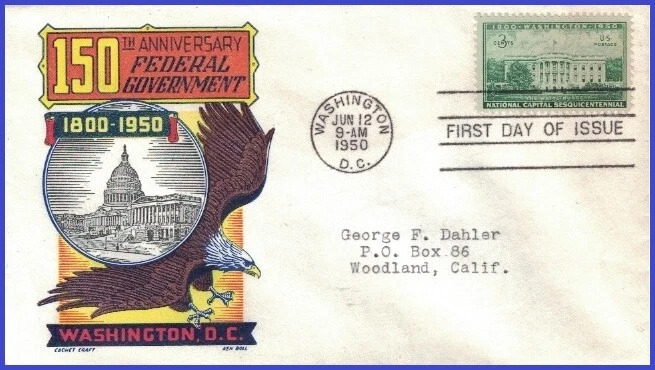 USA8 # 990 ADDR CACHET CRAFT 3 FDC   Executive (White House) - Image 1 of 1