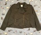 Sejour Canvas Jacket Women's 20W Army Green Lightweight Outdoor Fashion Full Zip