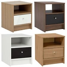2 x 1 Drawer Wooden Bedroom Bedside Cabinets Tables Pair Nightstand Bedroom Unit