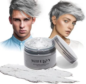 Temporary Silver Gray Hair Color Wax 120g, Instant Hairstyle Cream Dye, Disposa - Picture 1 of 5