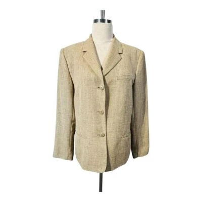Style & Co Petite Beige Linen Look Blazer Professional Career Workwear 16P - Image 1 of 4