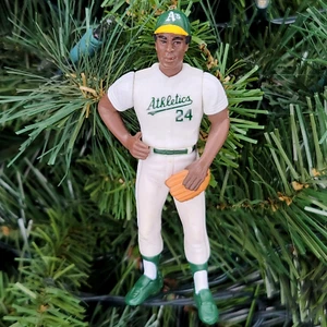 Rickey Henderson Oakland Athletics Baseball MLB Xmas Holiday Ornament vtg Jersey - Picture 1 of 4