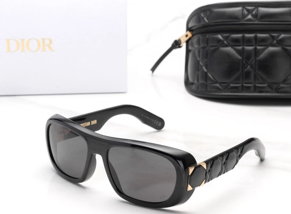 NUEVAS GAFAS DE SOL CHRISTIAN DIOR LADY95.22S1I 10A0 NEGRAS/LENTES DE HUMO AUTÉNTICAS 59-18 Foto 1 de 4