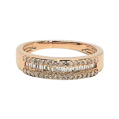 Кольцо с натуральным розовым бриллиантом размер 5 Vermeil розовое золото чистое серебро 0,25 карата - Изображение 1 из 4