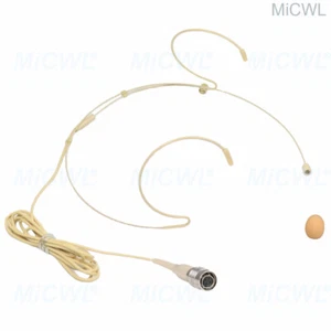 beige headset microphone for Audio Technica wireless beltpack transmitter ATW-G5 - Picture 1 of 5