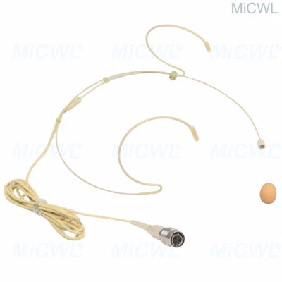 beige headset microphone for Audio Technica wireless beltpack transmitter ATW-G5 - Image 1 of 4