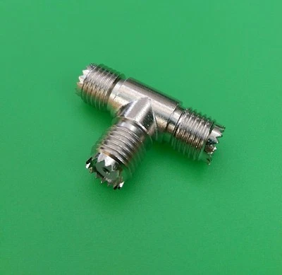(2 PCS) Mini UHF 3 Female T TYPE Connector F-F-F *** USA Seller ***  - Image 1 of 3