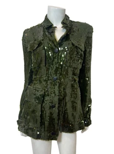 VERONICA BEARD Oriana Pailletten Krepp Jacke in Grün Größe 2 - Bild 1 von 11