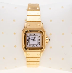 Cartier Santos Galbée Watch 23.5mm Yellow Gold Box Cartier Service - Picture 1 of 6