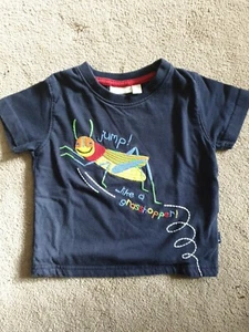 Jojo Maman Bebe Bay Boy Grasshopper Tshirt *BNWOT*cotton*shortsleeve*applique - Picture 1 of 3