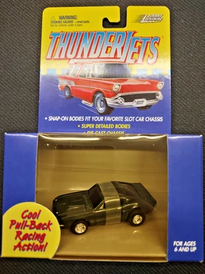 Johnny Lightning ThunderJet Mustang DK/GRN Pull Back Cars HO NEW PM4-22 - Image 1 of 2