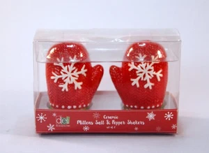 Keramik Fäustling Salz und Pfefferstreuer, Schneeflocken, Made by DEI - Bild 1 von 5