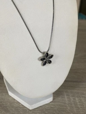 COLLAR CADENA SERPIENTE 15" FLOR MARGARITA OXIDADA PLATA ESTERLINA 925 SILPADA  Foto 1 de 4