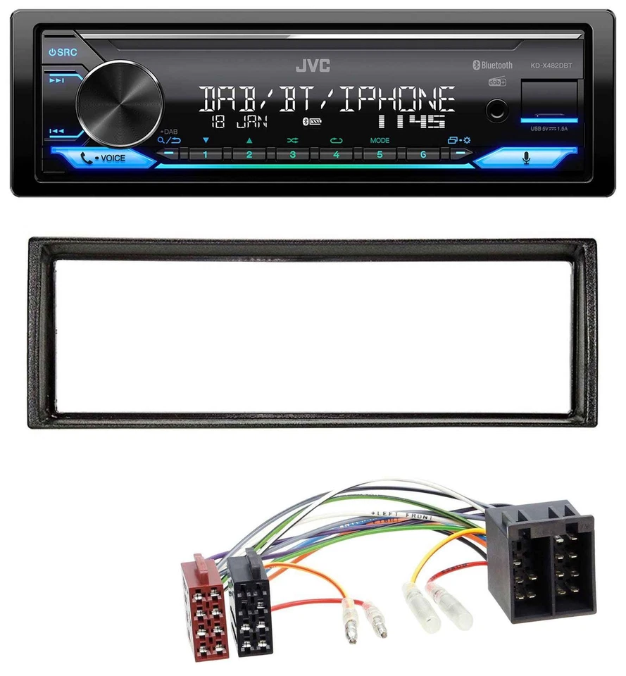 JVC Bluetooth DAB USB MP3 Autoradio für VW Golf 2 83-92 Jetta II 84-92 T4 90-03 - Bild 1 von 4
