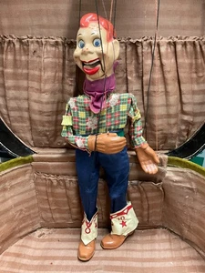 Muñeca vaquera marioneta vintage Howdy Doody años 50 16" marioneta con ropa original - Imagen 1 de 14