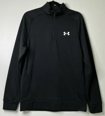 Camisa Pullover Under Armour 1/4 Cremallera Para Hombre L Negra Calce Suelto Clásica Usada Foto 1 de 4
