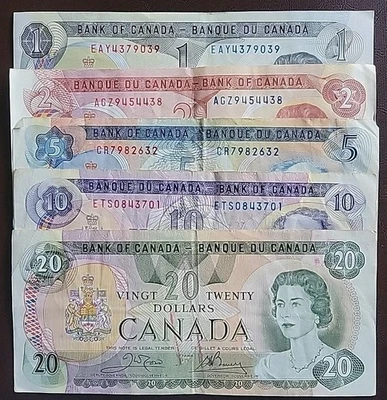 💫 Canada Paper $1, 2, 10, 20 Dollar Collectible Banknotes ✨ J Crow & G Bouey - Image 1 of 4