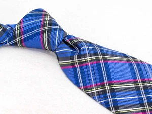 NWOT Cromwell & Sons Silk Tie Blue Plaid Men's Designer Necktie China - Picture 1 of 5