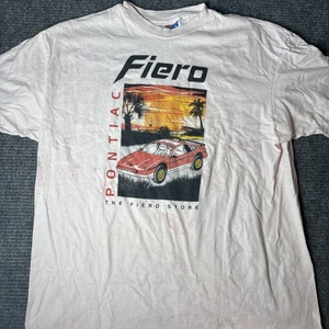 Vintage 90s Pontiac Fiero Store Single Stitch T-Shirt Herren XL Hanes Faded Pink - Bild 1 von 10
