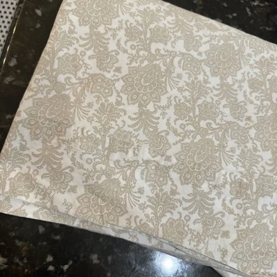 Ralph Lauren Sábana Plana Talla Queen Percal Algodón Tostado y Blanco Estampado Paisley Foto 1 de 4