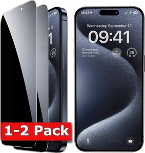 2x Privacy Schutzglas iPhone 12 13 14 15 16 17 Pro Max Plus Air Blickschutz - Bild 1 von 6