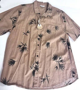 Camisa vintage remasterizada de algodón para hombre con botones marrón hawaiana talla XXL - Imagen 1 de 6