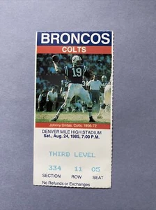 NFL FOOTBALL TICKET STUB - Colts @ Denver Broncos 24. August 1985 - Bild 1 von 4